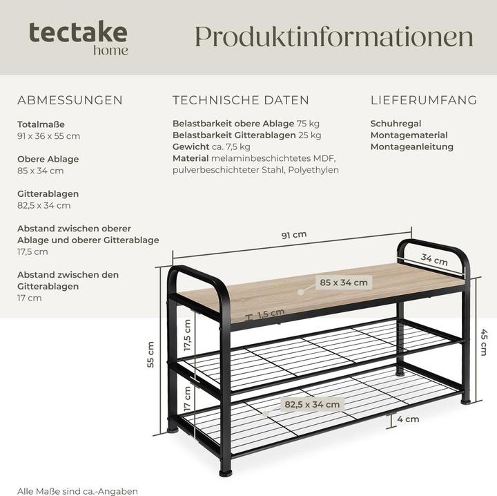 Immagine prodotto tectake Reale (36 x 91 x 55 cm)