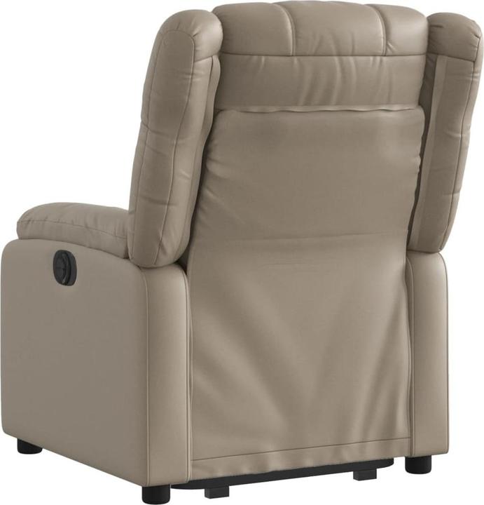 Actual product image vidaXL Recliner with stand-up aid electric Cappuccino faux leather