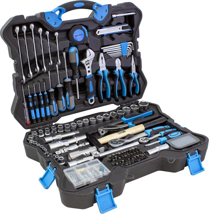 Karcher Werkzeugkoffer - 135-teiliges Werkzeugset aus Chrom Vanadium & Karbonstahl (135 Teile)
