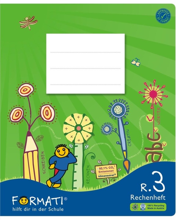 Image du produit Ursus Cahier d'école R.3 19.5 x 24 cm quart, Quadrillé, Vert (19,5 x 24 cm, Quadrillé, Couverture souple)