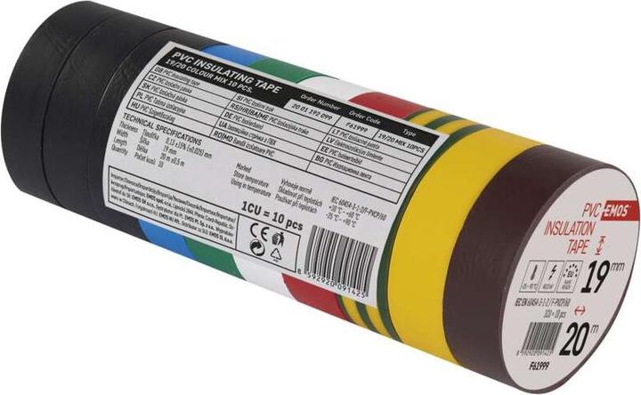 Actual product image Emos Insulating tape PVC 19mm/20m-colour mix 10 pcs. (19 mm)