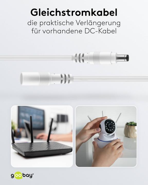 Actual product image Goobay DC-Verlängerungskabel, 3 m, weiss (3 m)