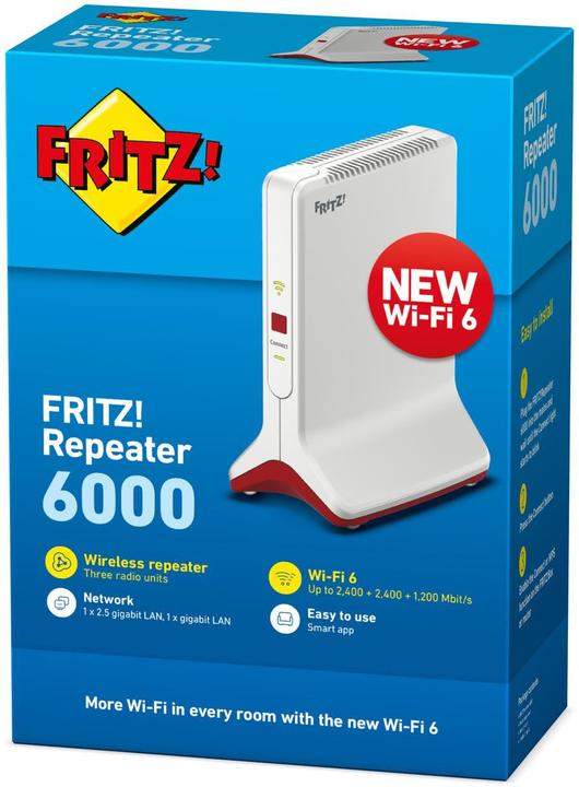 Productafbeelding AVM WLAN Mesh Repeater FRITZ!Repeater 6000 Internationaal (2400 Mbit/s, 1200 Mbit/s)
