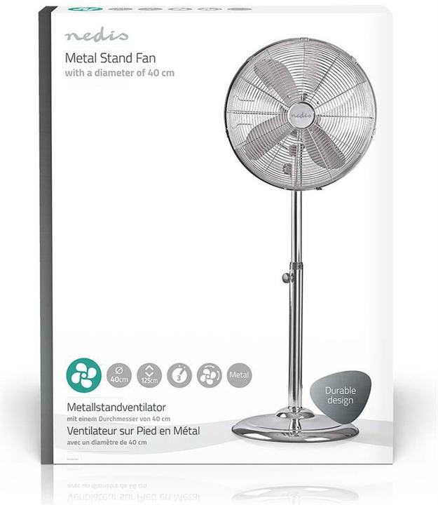 Actual product image Nedis Metal stand fan 40 cm - chrome