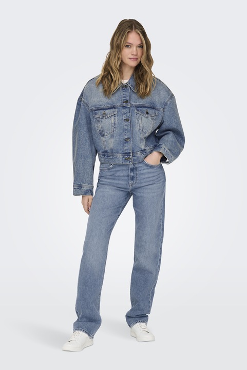 Produktbild Only Fly-Away Kragen Tief angesetzte Schulter Jacke Jeansjacke (M)