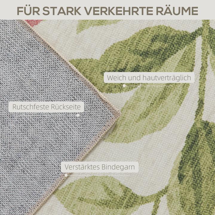 Produktbild Homcom Teppich Polyester Cremeweiss+Rosa (200 x 140 cm)