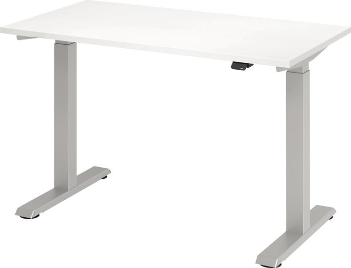 Image du produit Hammerbacher Bureau assis/debout 120 x 67 cm Blanc  Hauteur de travail 71 - 120 cm