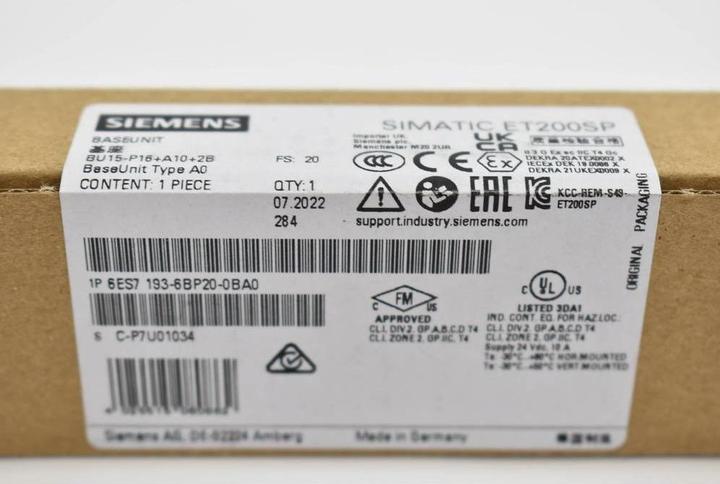 Nährwerte und Zutaten Siemens ET200SP BaseUnit Typ A0