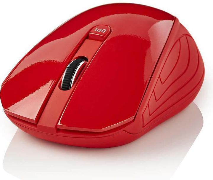 Actual product image Nedis Mouse Wireless 800/1200 / 1600 DPI Adjustable DPI Number of buttons: 3 Ambidextrous Red (Wireless)