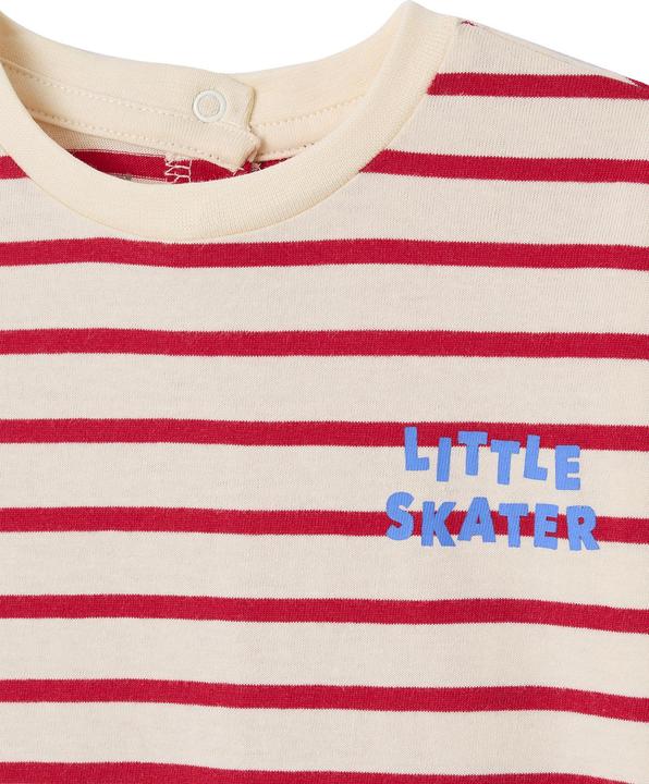 Actual product image Vertbaudet Bio-Kollektion: Gestreiftes Baby Shirt mit Druckknöpfen hinten (68)