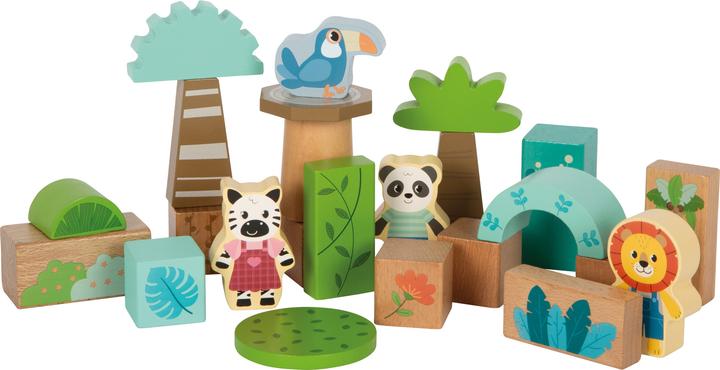 Actual product image small foot Wooden Building Blocks "Jungle Friends"