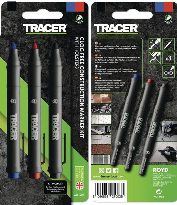 Tracer ACF-MK3 Markierungssatz Schwarz/Blau/Rot (3x)