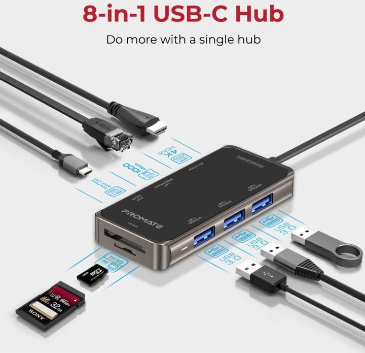 Immagine prodotto ProMate PrimeHub Mini (USB-C, 8 porte)