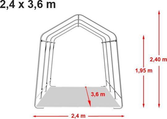 Actual product image Toolport Zeltgarage ca. 2,4 x 3,6 m PREMIUM Carport PE 600 N Plane Unterstand Lagerzelt Garage in dunkelgrün