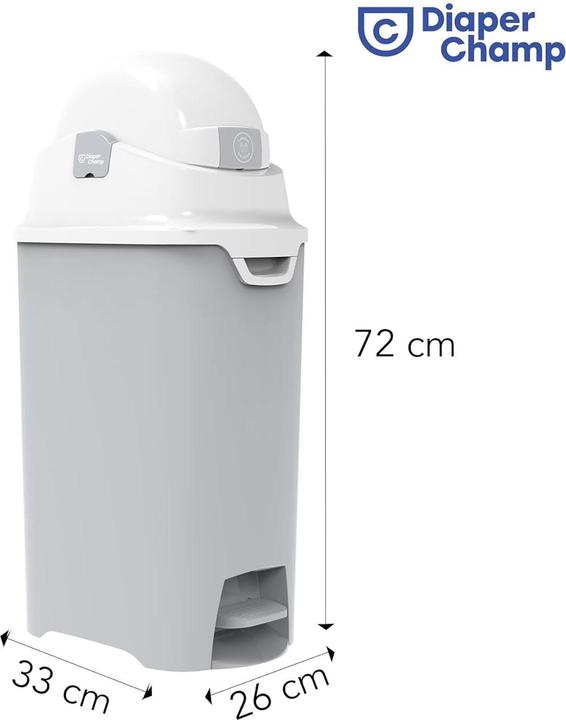 Produktbild Diaper Champ Windeleimer DiaperChamp One Medium Handsfree - ohne Nachfüllkassetten - für ca. 45-50 Windeln