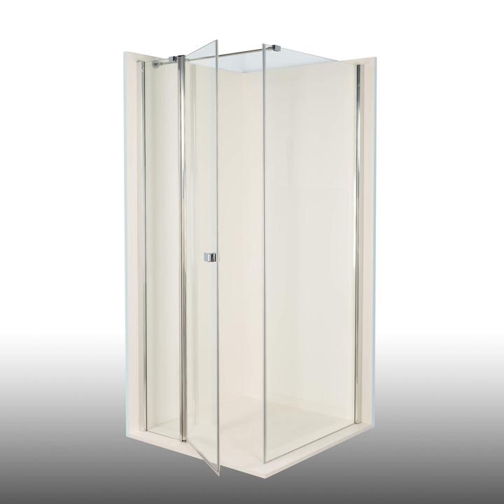 Produktbild Dusbad Duschkabine/ Duschabtrennung Vital 2 Drehtür an Festteil links + Duschwand rechts (Kombination) (75 cm, 77.50 cm, 202.50 cm)