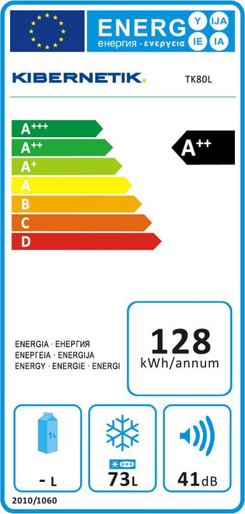 Etichetta energetica Kibernetik Tk80l (Struttura autonoma, 73 l)