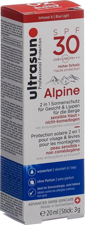 Produktbild Ultrasun Alpine (Sonnenstick, Sonnencreme Gesicht, SPF 30, 20 ml, 40 g)