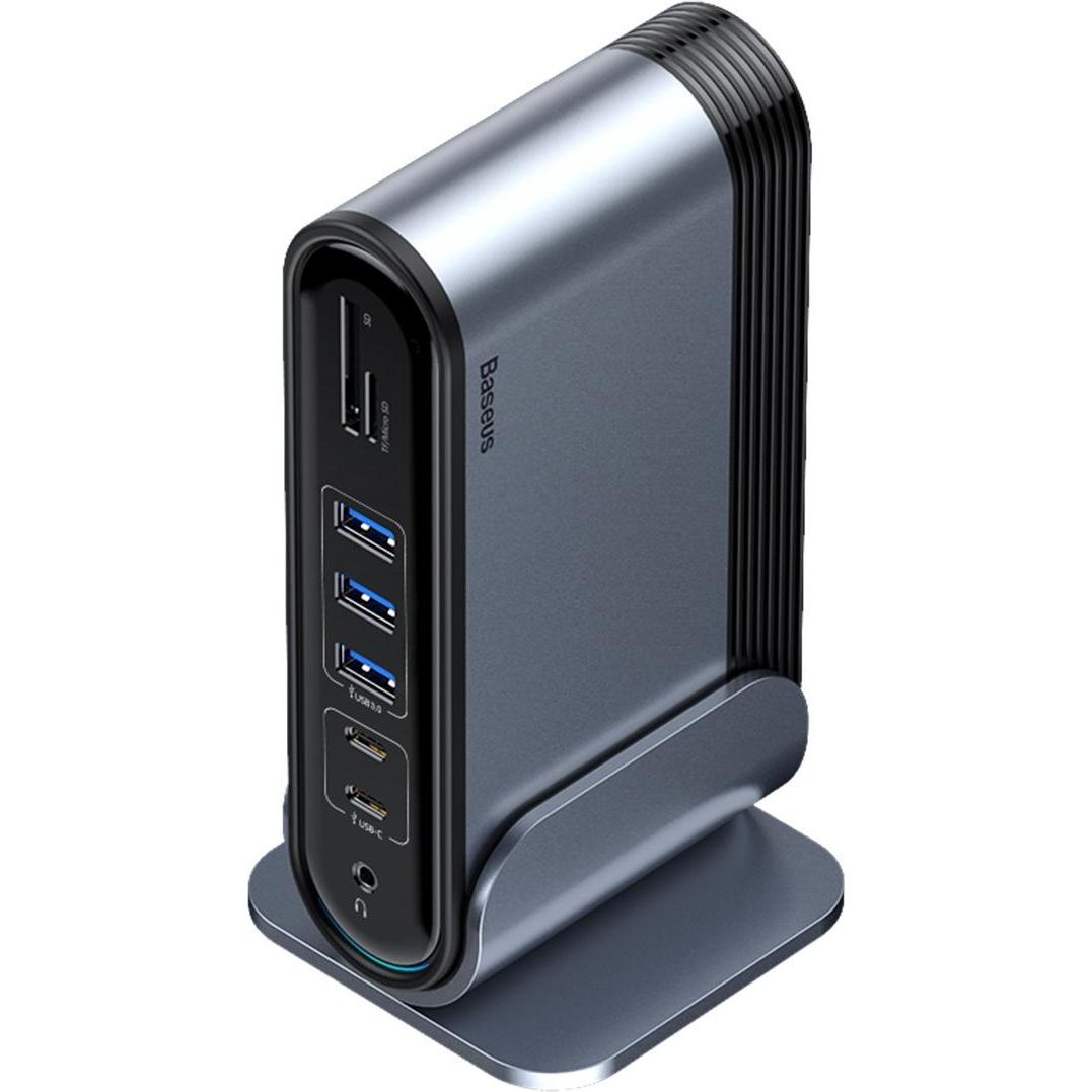 Thumbnail - Baseus CAHUB-BG0G (USB-C, 16 Ports), Dockingstation + USB Hub, Grau