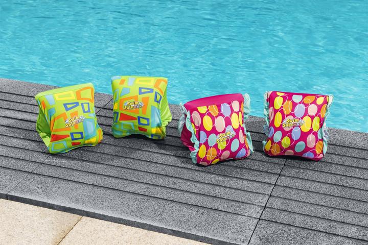 Actual product image Bestway Swim Safe ABC AquaStar Fabric Inflatable Wristband Floaties M/L, Swim armbands, Boy/Girl, Fabr