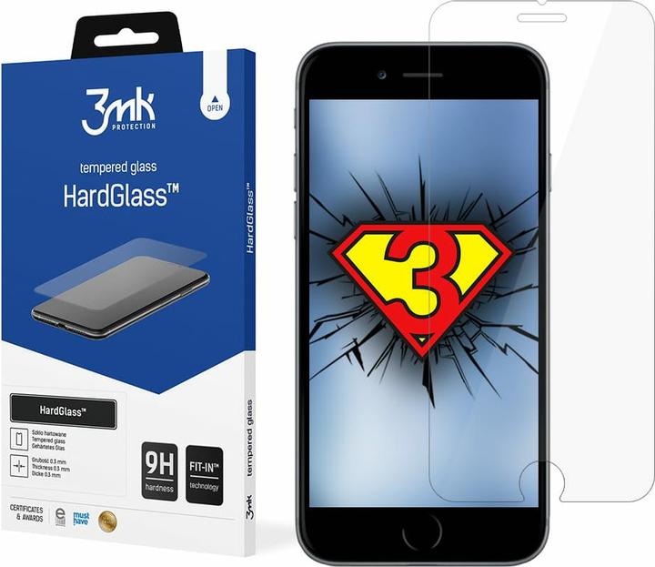 Actual product image 3MK iPhone 7 / 8 / SE2022 HardGlass 0.33mm (1 Piece, Apple iPhone 7)