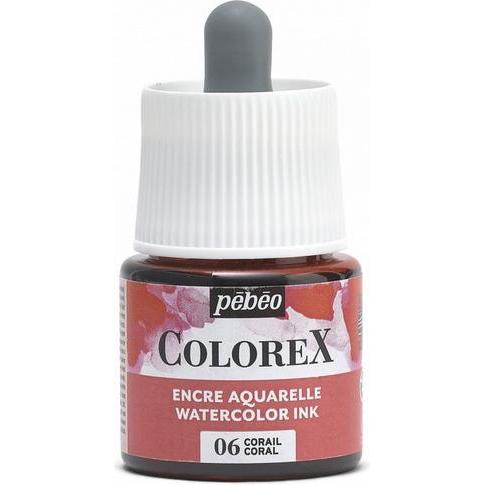 Pebeo, Künstlerfarbe + Bastelfarbe, Colorex Wassertinte (Koralle, 45 ml)