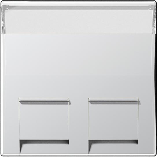 JUNG, Zubehör Schalterprogramm, Zentralplatte Mod-Jack 2f A alu Klemmbef A569-30BFPLAL