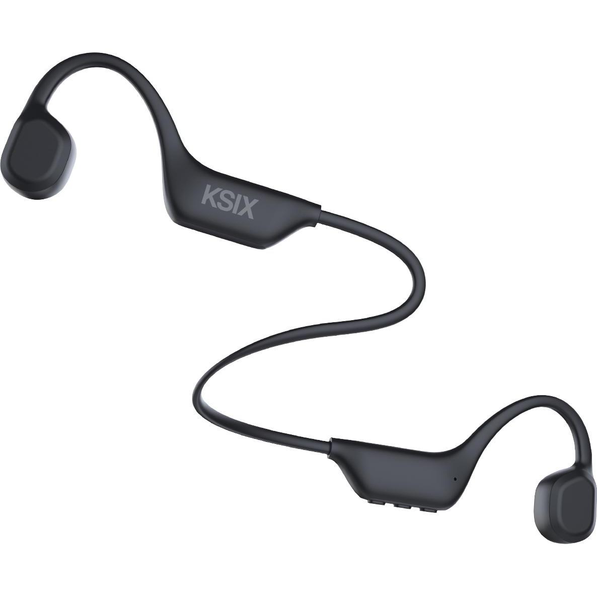 KSIX Auricolari wireless sportivi a conduzione ossea con batteria di lunga durata (7 h, Senza fili), Cuffie, Nero