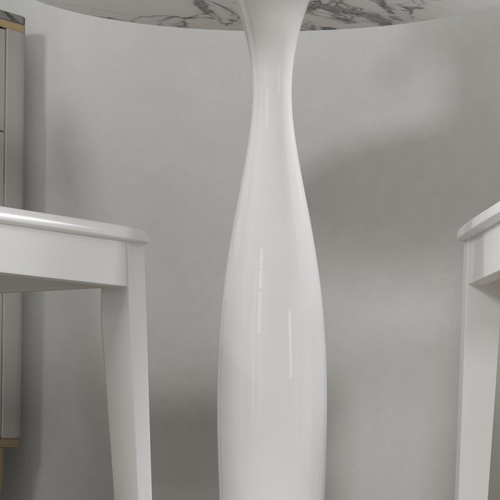 Produktbild Homcom Esstisch MDF, Stahl Weiss (70 x 70 x 74 cm)