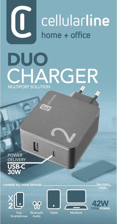 Image du produit Cellularline Chargeur duo (30 W, 1 portion)