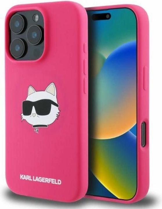 Actual product image Karl Lagerfeld KLHMP16XSCHPPLF iPhone 16 Pro Max fuksja/fuschia HC MagSafe Sil Choupette Head Print (Apple iPhone 16 Pro Max)