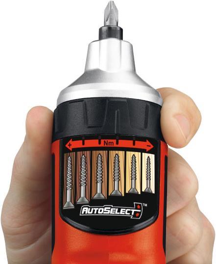 Actual product image Black & Decker AutoSelect screwdriver with telescopic screw holder Li-Ion (Rechargeable battery operated)