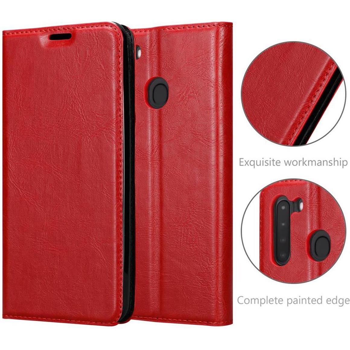 Thumbnail - Cadorabo Book Invisible Magnet Cover (Samsung Galaxy A21), Smartphone Hülle, Rot
