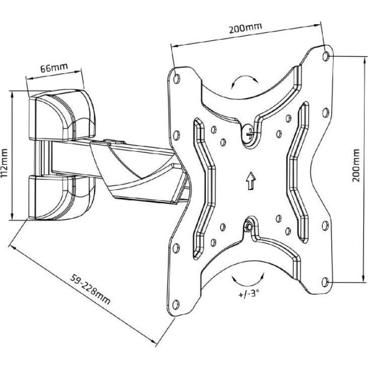 Thumbnail - Maclean MC-741 TV-Halterung (42 Zoll) (Wand, 42", 25 kg), TV Wandhalterung, Schwarz