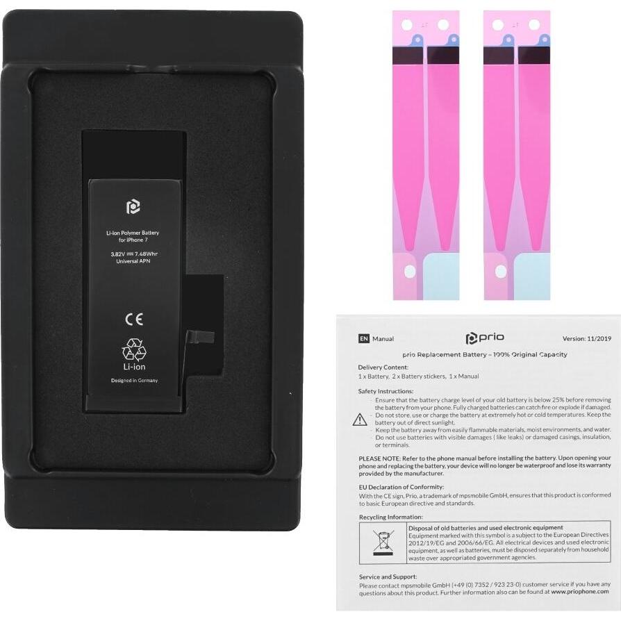 prio Batteria per Apple iPhone 7 (APN universale), Batteria smartphone
