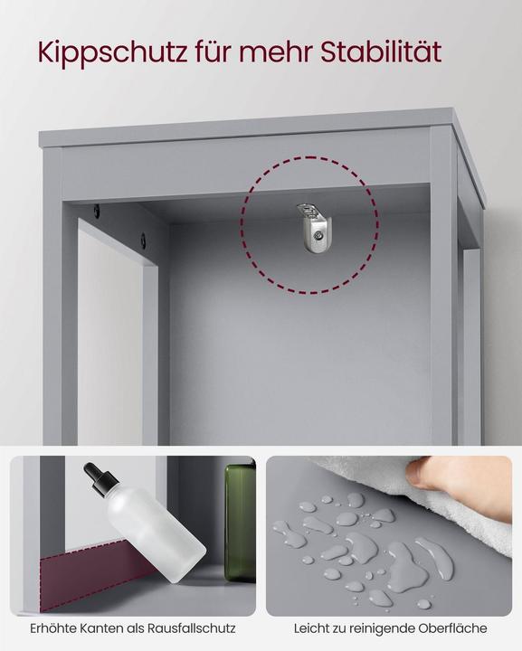 Immagine prodotto Vasagle Kommode in Landhausstil 30 x 141.5 cm, Grau (30 x 30 x 141.50 cm)