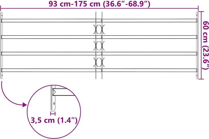 Produktbild Diverse Hardware Fenstergitter Verstellbar mit 4 Querstäben 1000-1500 mm