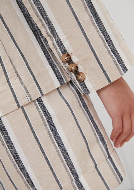 Actual product image Comma Indoor-Jacke Leinenmix-Blazer mit Streifen (38)
