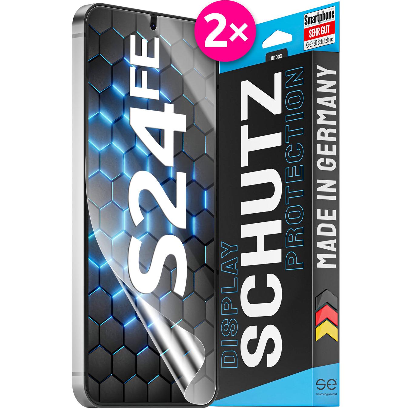 Smart Engineered se 3D Schutzfolie Samsung Galaxy S24 FE (VPE 2) (2 Stück, Samsung Galaxy S24 FE), Smartphone Schutzfoli...