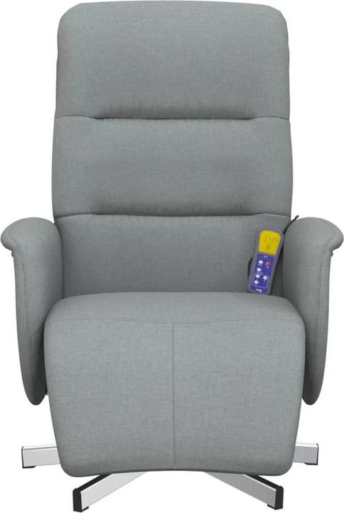 Produktbild vidaXL Massagesessel mit Fussteil Hellgrau Stoff,Farbe