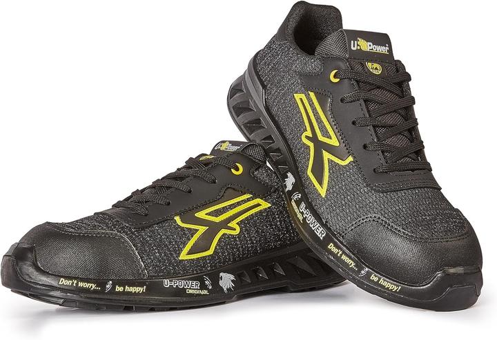 Actual product image Upower U-Power Shoes Frank Black Yellow Low Number (S1P, 39)