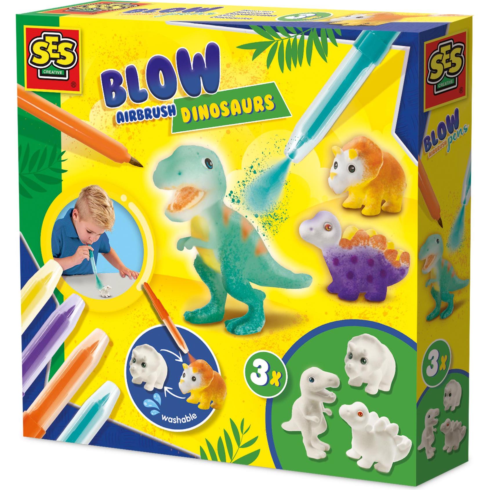 Ses, Pastelli, Blow Airbrush Pens - Dino 3x (4 x)