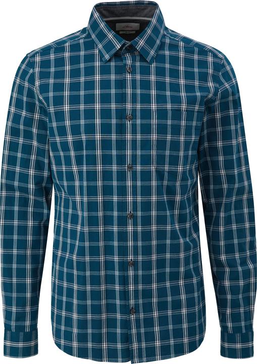 Produktbild s.Oliver Hemd Slim: Karohemd aus Popeline (S)