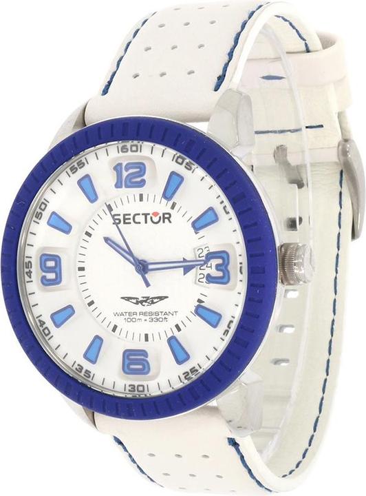 Actual product image Sector 400 3h 44mm White Dial White Strap (Analogue wristwatch, 44 mm)
