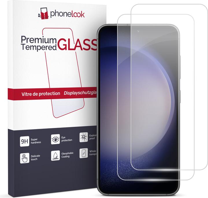 Image du produit PhoneLook Pack de 2 vitres de protection d'écran en verre trempé (2 pcs, Samsung Galaxy S23 Ultra)