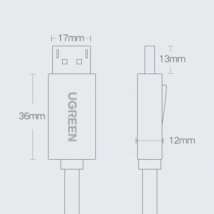 Nährwerte und Zutaten Ugreen Display Port – Display Port (3 m, DisplayPort)