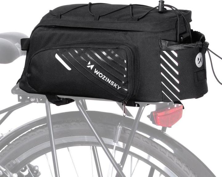 Produktbild Wozinsky bike carrier bag with 9l shoulder strap (rain cover included) black (WBB22BK) (9 l, Gepäckträgertasche)