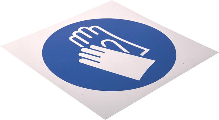 Productafbeelding RS PRO Verplicht bord met pictogram: Beschermende handschoenen, vinyl zelfklevend, B 150 mm, H 150 mm