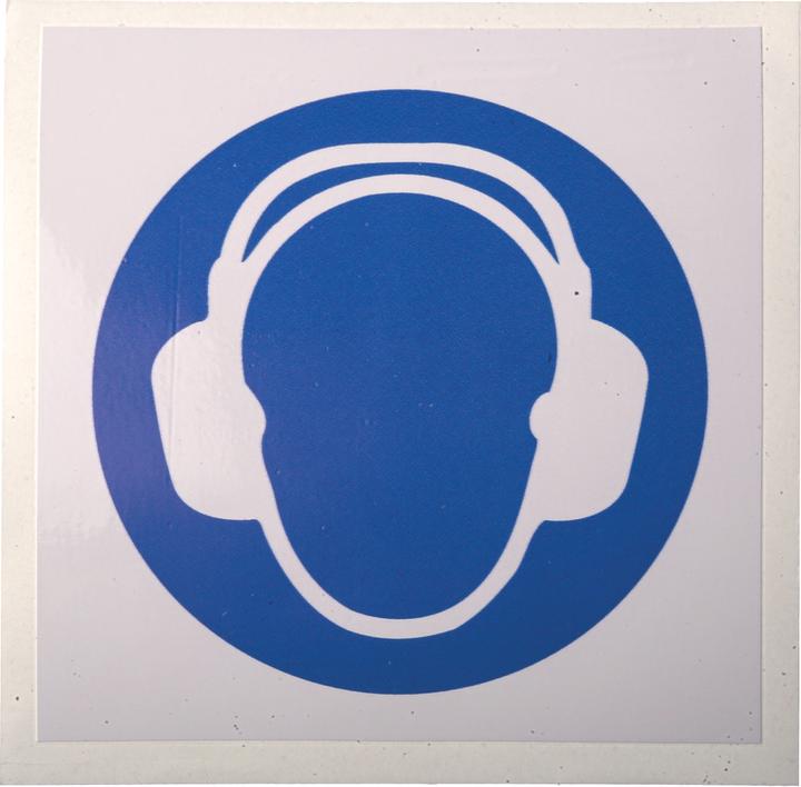 Produktbild Rs Pro Gebotszeichen mit Piktogramm: Gehörschutz erforderlich, Vinyl selbstklebend, B 100mm, H 100 m