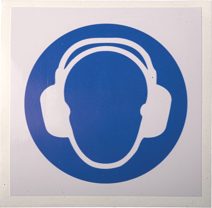Immagine prodotto Rs Pro Cartello obbligatorio con pittogramma: Protezione dell'udito obbligatoria, vinile autoadesivo, L